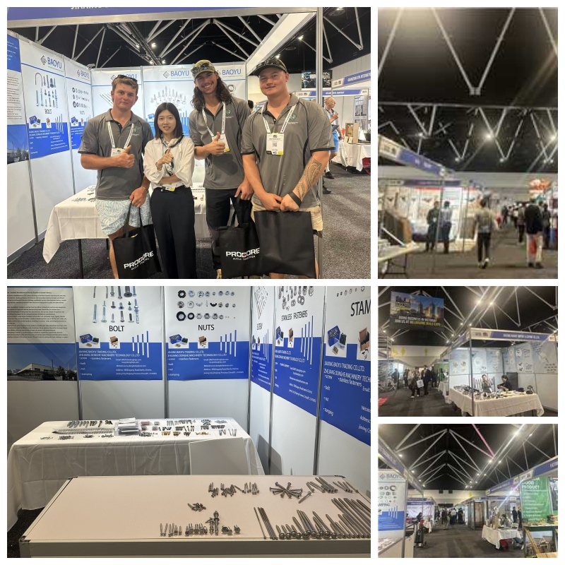 Zhejiang Donghe Machinery Technologyは、シドニービルディングのハードウェアと材料展で高品質のファスナーを紹介しています